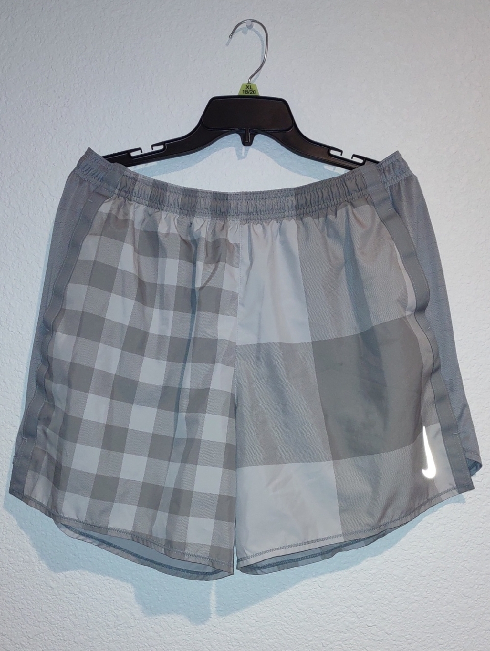 Nike Gray Plaid Athletic Shorts